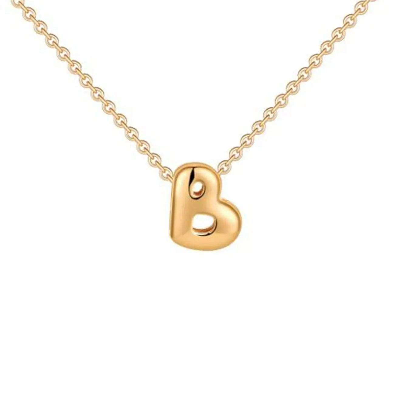 Bubble Initial 14K Gold Necklace