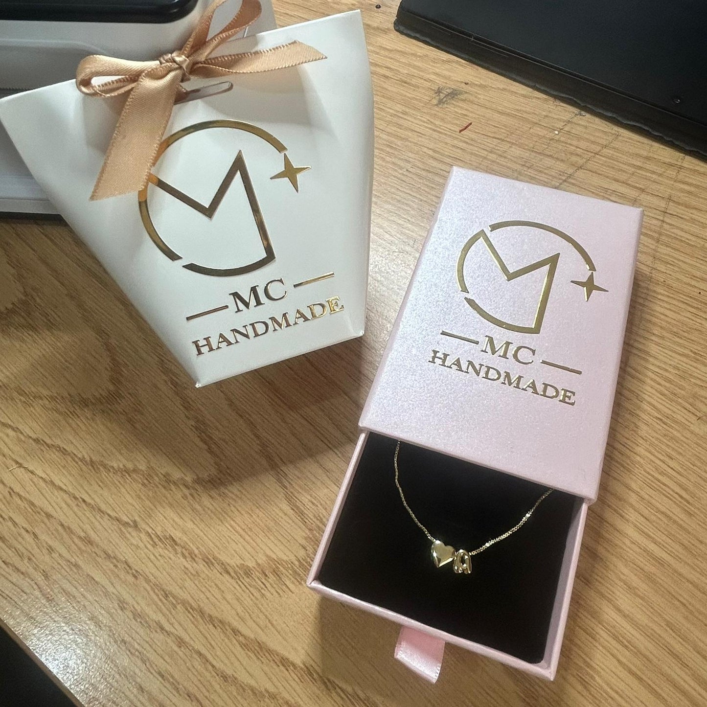 Personalised Sweet Heart Initial 14K Gold Necklace