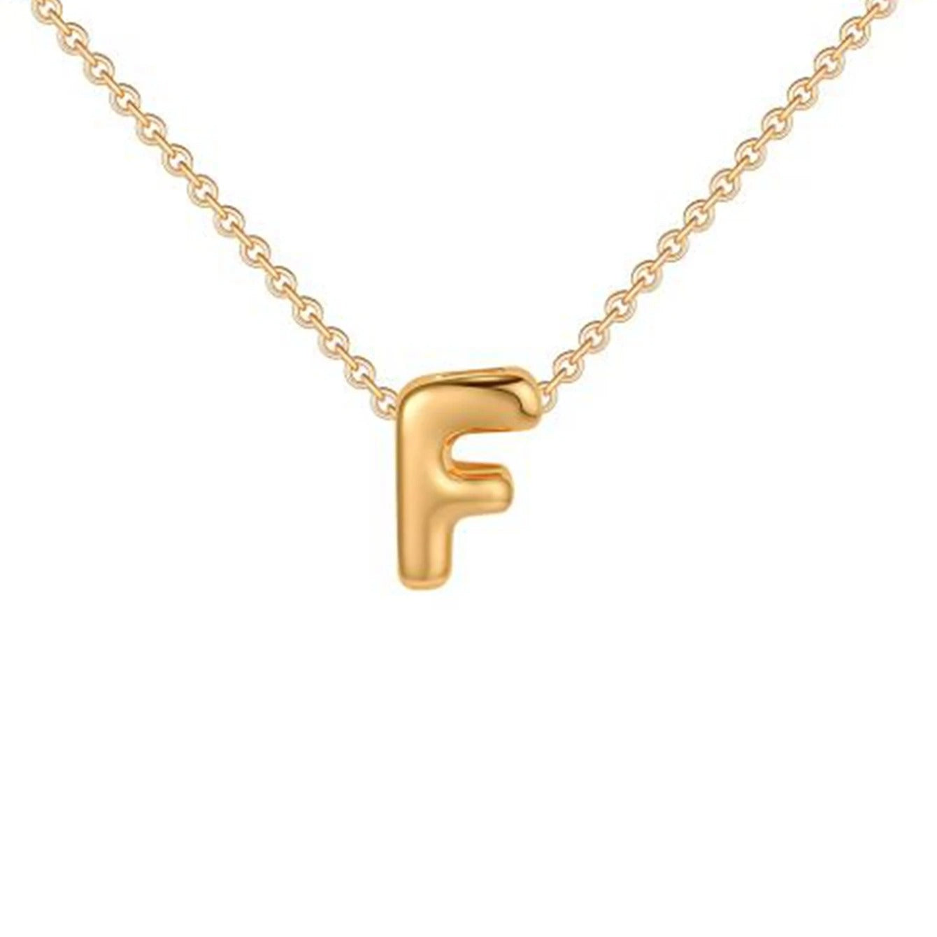 Bubble Initial 14K Gold Necklace