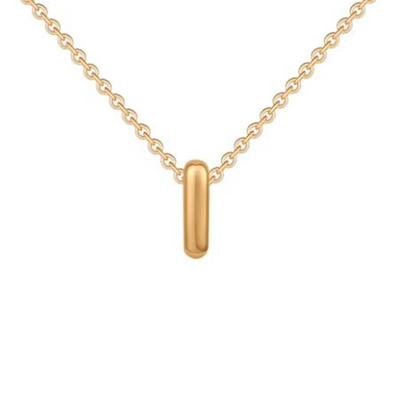 Bubble Initial 14K Gold Necklace