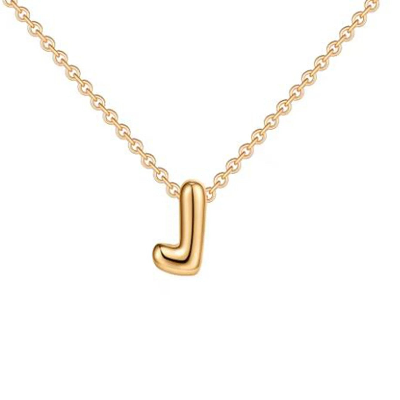Bubble Initial 14K Gold Necklace