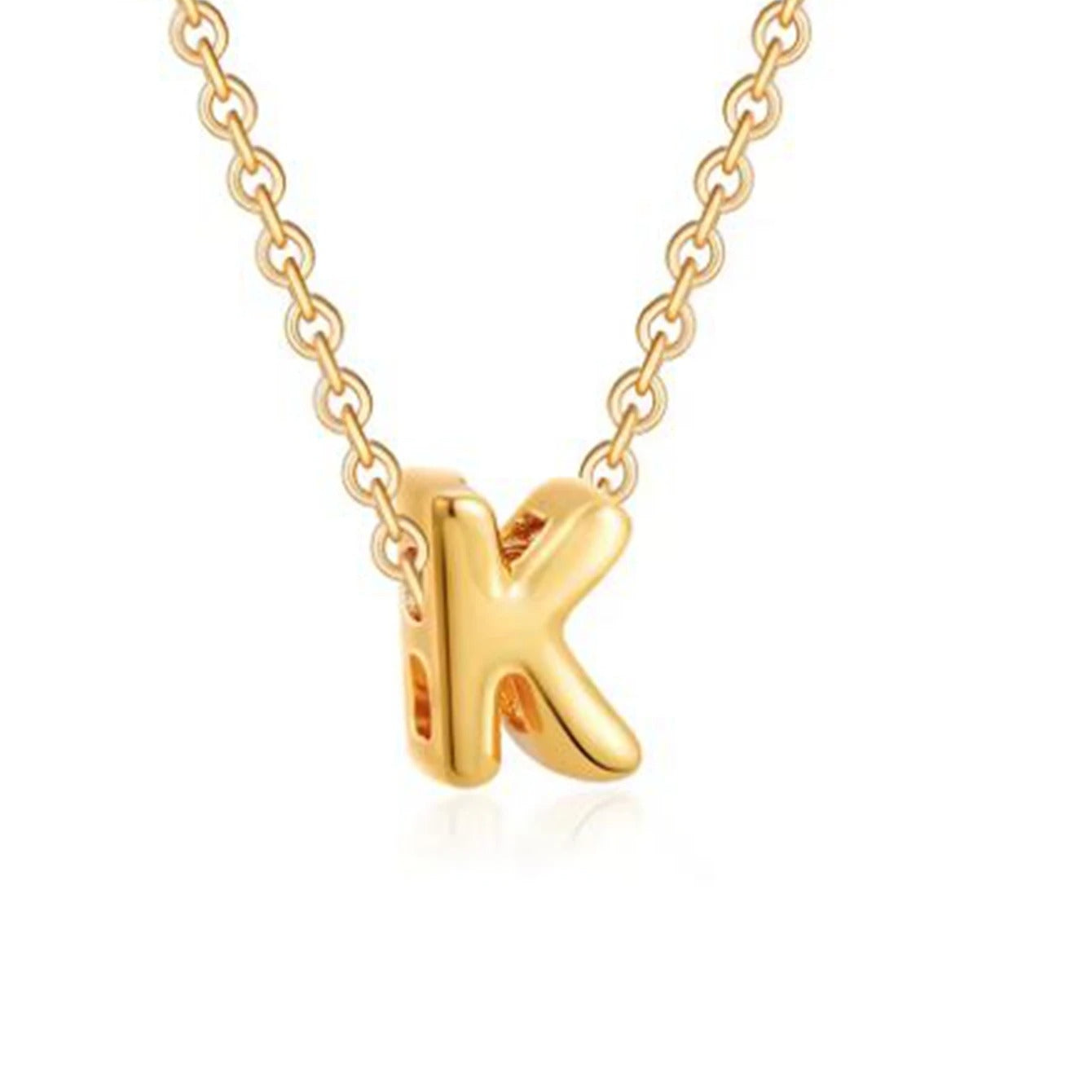 Bubble Initial 14K Gold Necklace