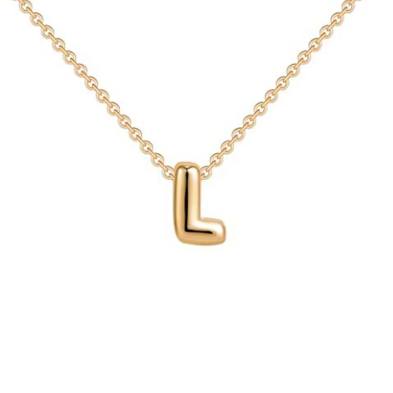 Bubble Initial 14K Gold Necklace