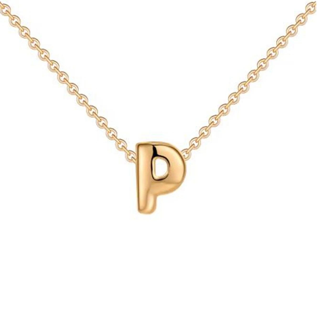 Bubble Initial 14K Gold Necklace