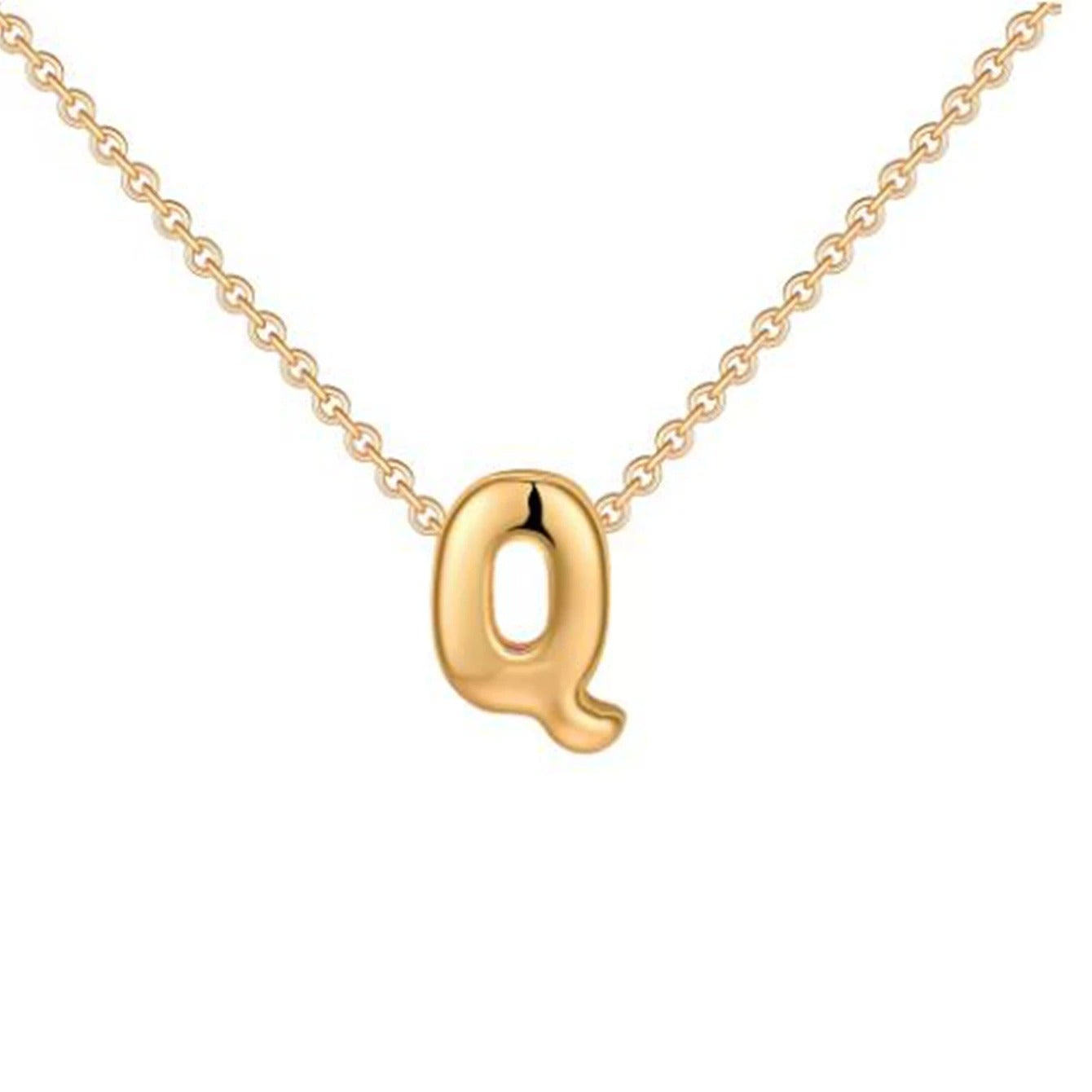 Bubble Initial 14K Gold Necklace
