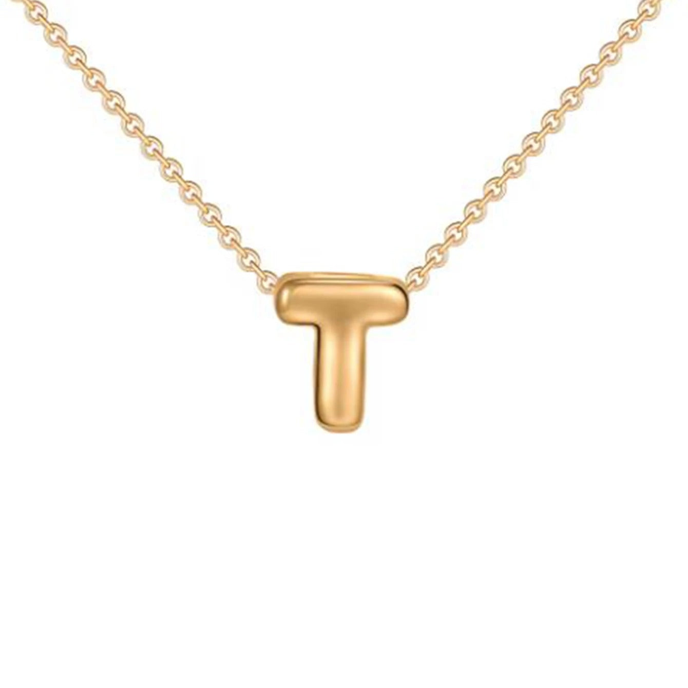 Bubble Initial 14K Gold Necklace