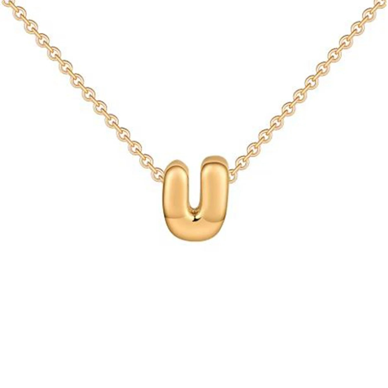 Bubble Initial 14K Gold Necklace
