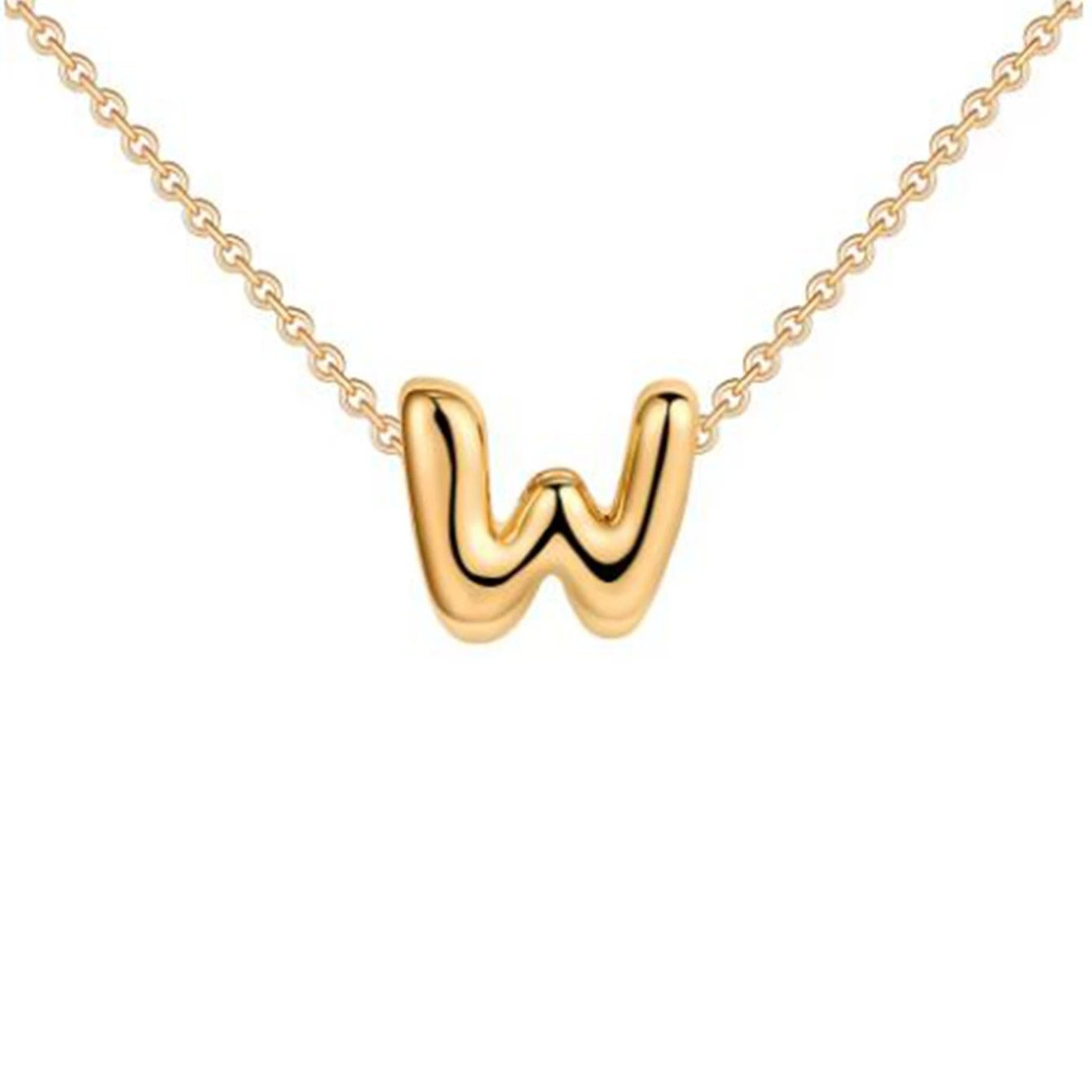 Bubble Initial 14K Gold Necklace