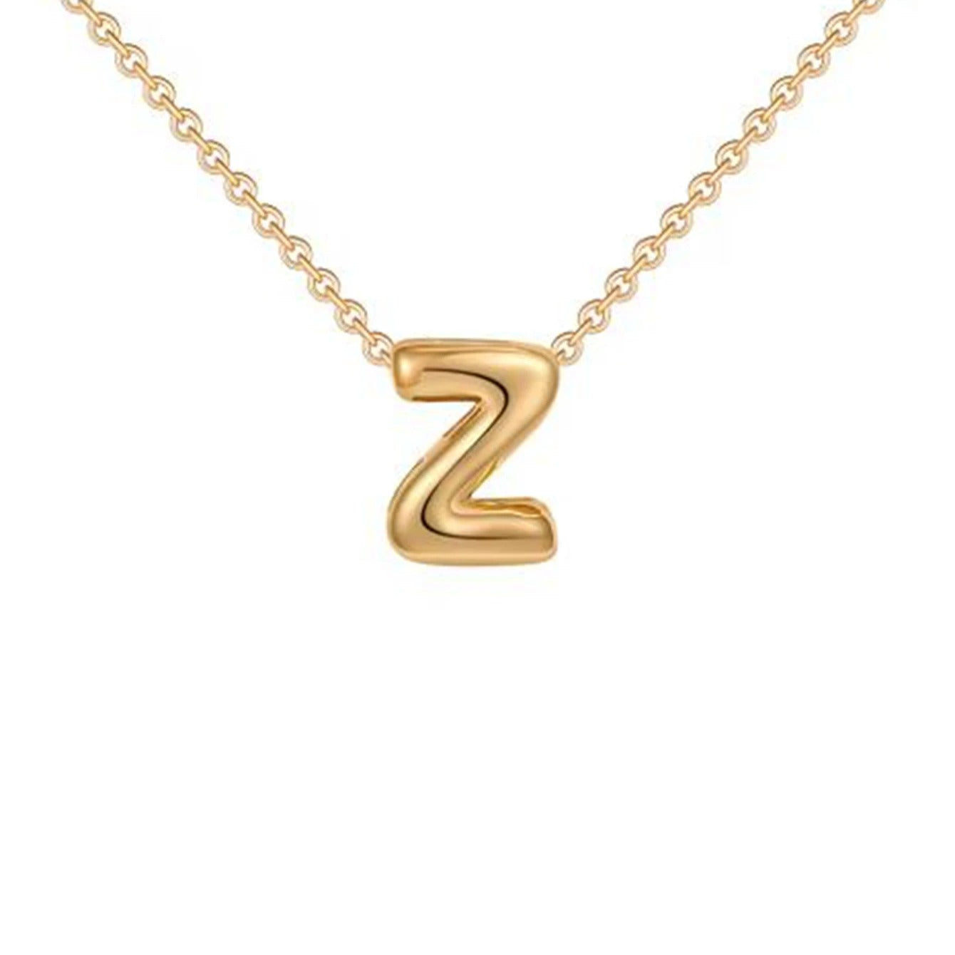 Bubble Initial 14K Gold Necklace