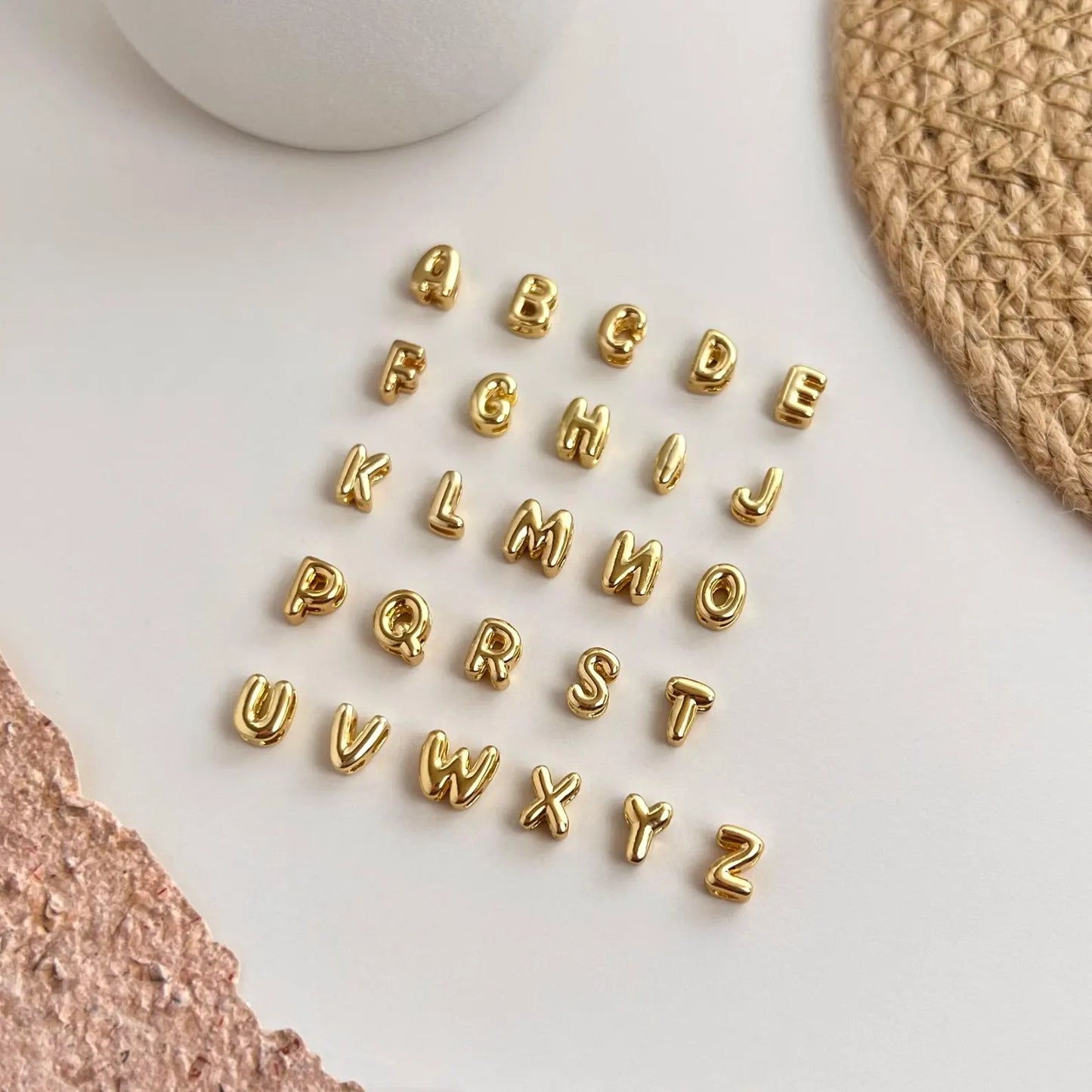Bubble Initial 14K Gold Necklace