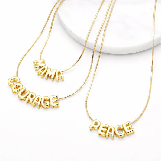 Custom Message Necklace – Words of Love, Strength & Joy