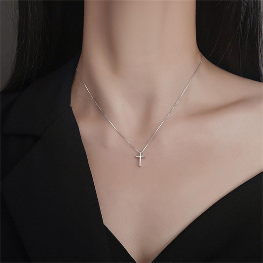 925 Sterling Silver Cross Pendant Necklace Women Christian Jewellery Gift UK