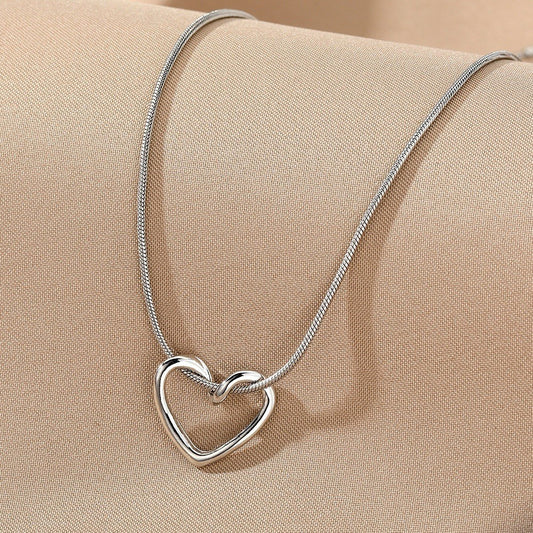 Shiny 925 Sterling Silver Cute Heart Pendant Chain Necklace Women Lady Girl Gift