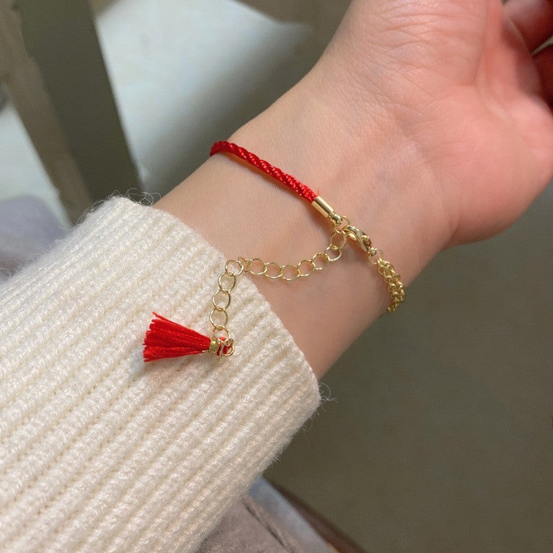 925 Sterling Silver Fox Mask Bracelet - Red Sakura Charm Women Jewellery Gift UK