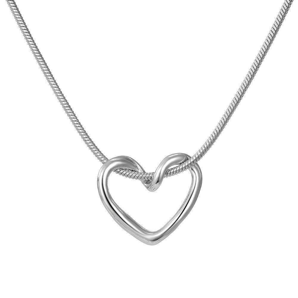 Shiny 925 Sterling Silver Cute Heart Pendant Chain Necklace Women Lady Girl Gift