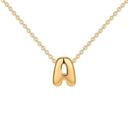 Bubble Initial 14K Gold Necklace