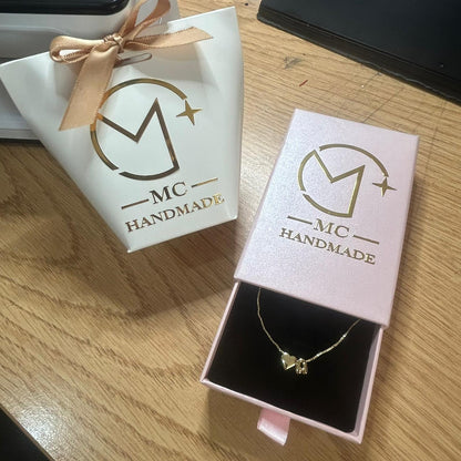 Personalised Sweet Heart Initial 14K Gold Necklace