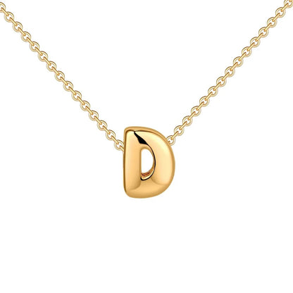 Bubble Initial 14K Gold Necklace