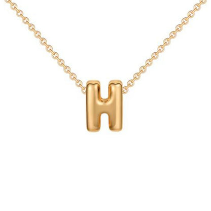 Bubble Initial 14K Gold Necklace