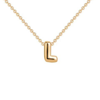Bubble Initial 14K Gold Necklace