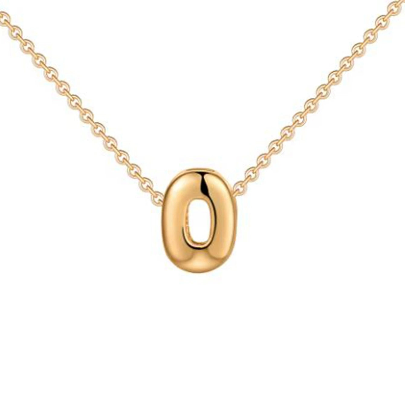 Bubble Initial 14K Gold Necklace