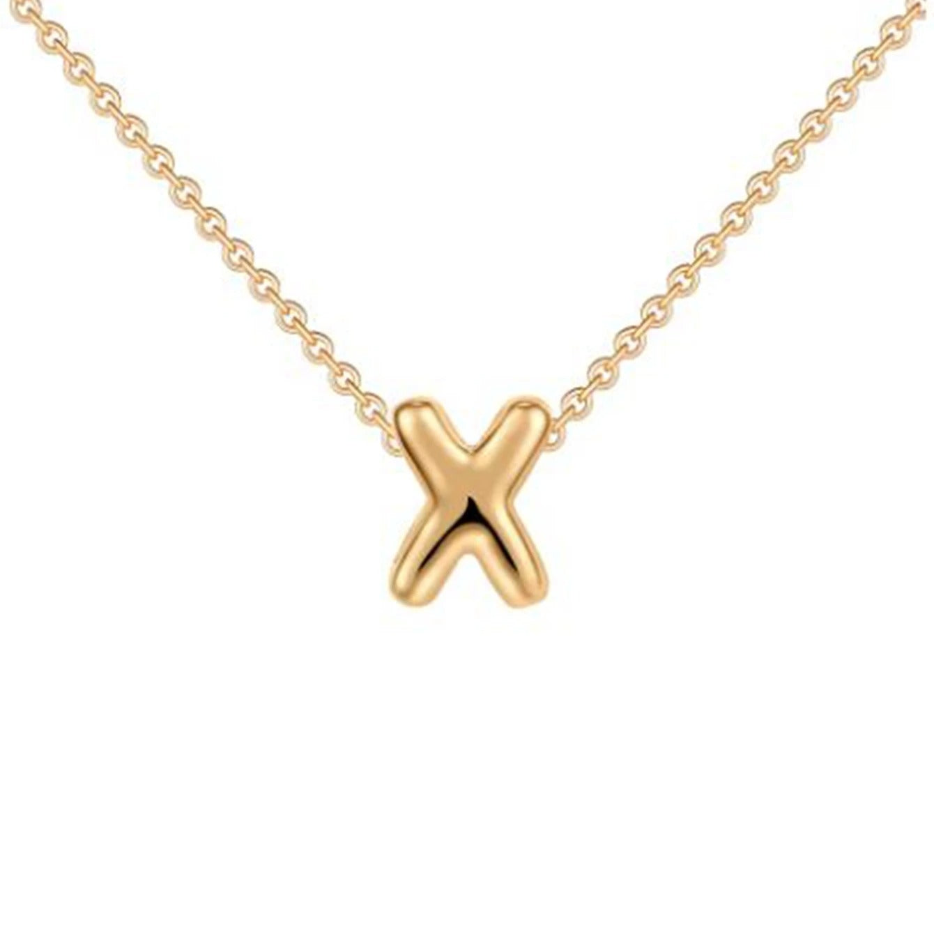 Bubble Initial 14K Gold Necklace
