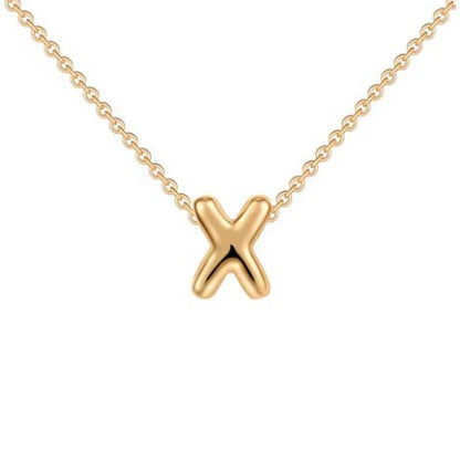 Bubble Initial 14K Gold Necklace
