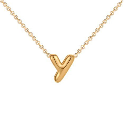 Bubble Initial 14K Gold Necklace