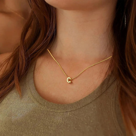 Bubble Initial 14K Gold Necklace