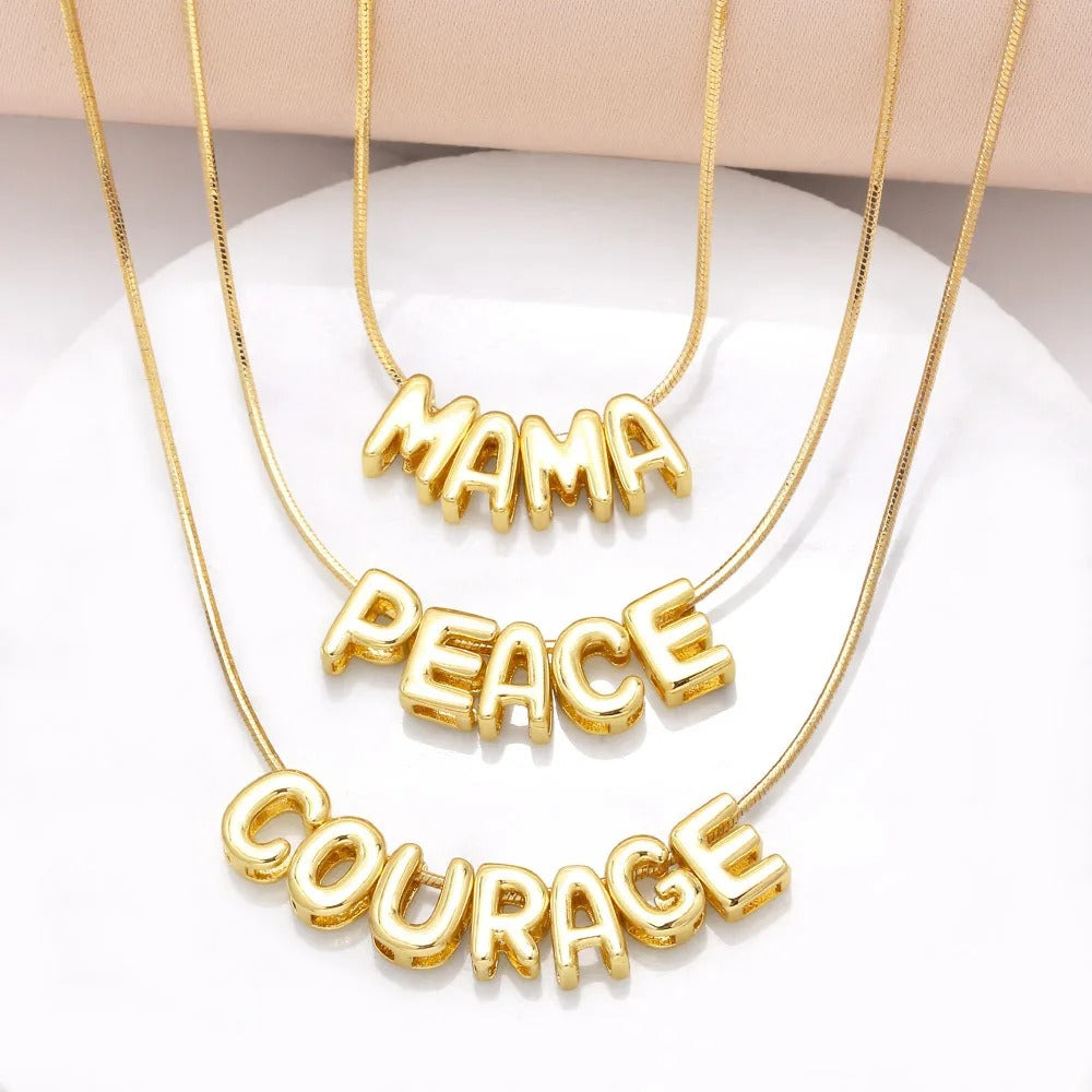 Custom Message Necklace – Words of Love, Strength & Joy