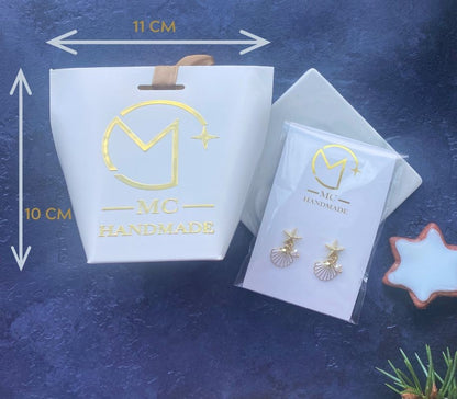 Silver Summer Beach Earrings Pearl Starfish Shell Boho Dangle Drop Gift for Her