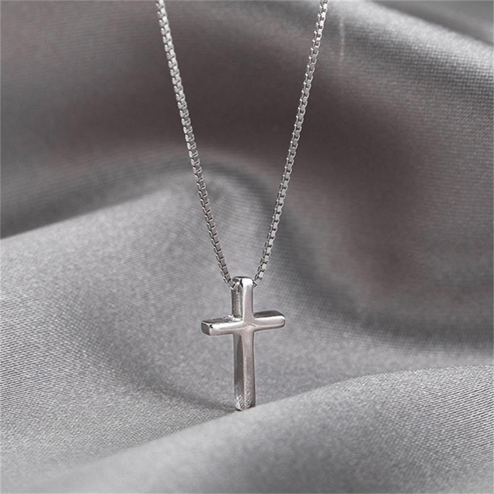 925 Sterling Silver Cross Pendant Necklace Women Christian Jewellery Gift UK