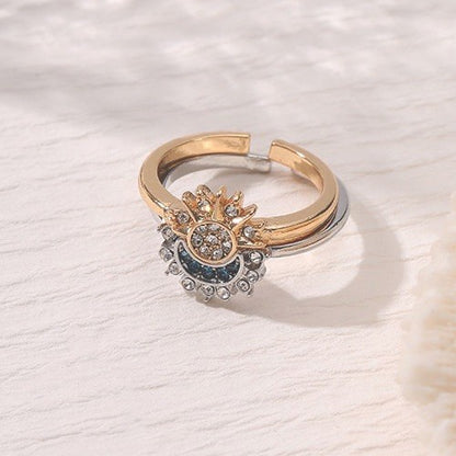 Sun Moon Set Women Gold Silver Ring Adjustable Celestial Women Jewellery Gift UK
