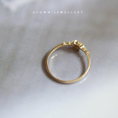 Snowflake Ring 925 Sterling Silver  Crystal CZ Elegant Jewellery Gift UK