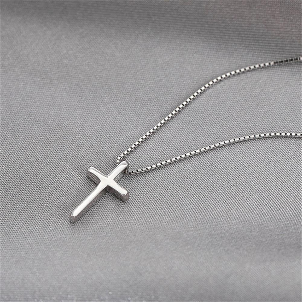 925 Sterling Silver Cross Pendant Necklace Women Christian Jewellery Gift UK
