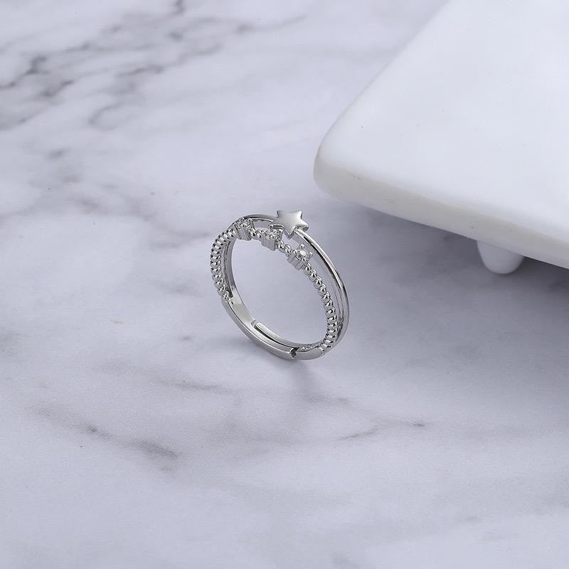 925 Sterling Silver Star Adjustable Ring Women Jewellery Gift UK