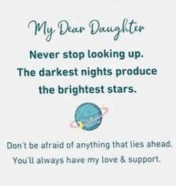To my daughter card