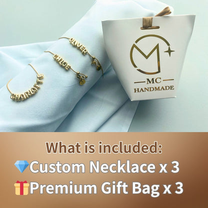 Custom Name Bubble 14K Gold Necklace